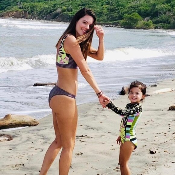 Maaji Reversible Neon Floral Stripe Bikini Bottoms - Picture 7 of 7